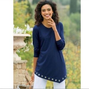 Soft Surroundings Cap May Tunic Top in Navy Size XS